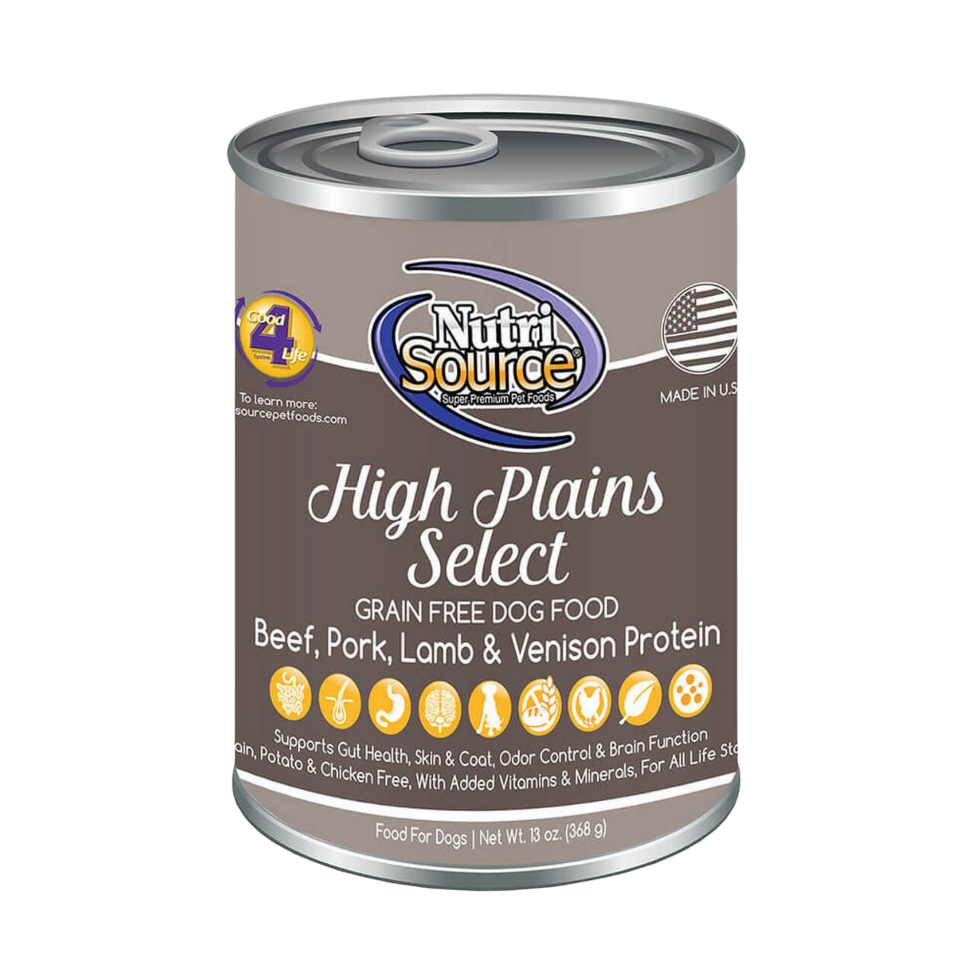 NutriSource Grain-Free High Plains Select Formula Canned Dog Food 13-oz