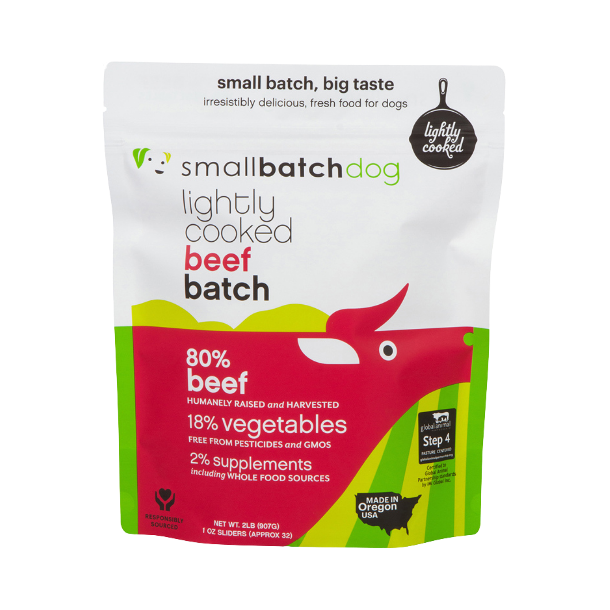 Small Batch Beef Lightly Cooked Dog Food, 2 lbs