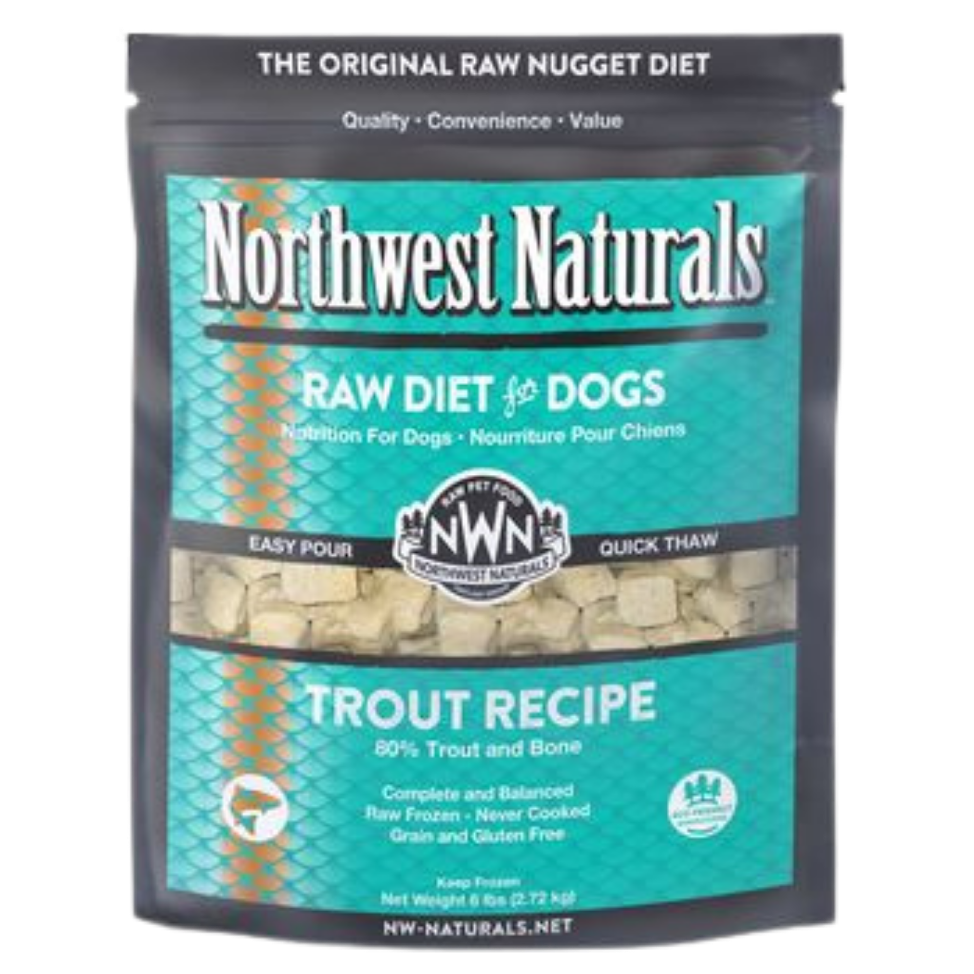 Northwest Naturals Raw Frozen Trout Nuggets Dog Food