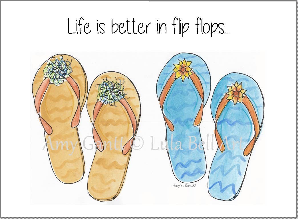 Flip Flop Birthday Greeting Card