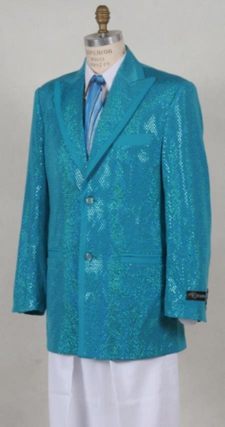 Mens Turquoise Blazer - Turquoise Suit Jacket