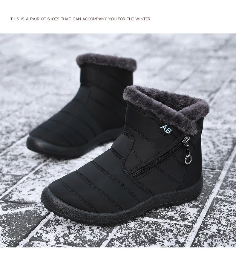 Women Boots Watarproof Ankle For Women Winter Shoes Keep Warm Snow Female Zipper Winter Mujer