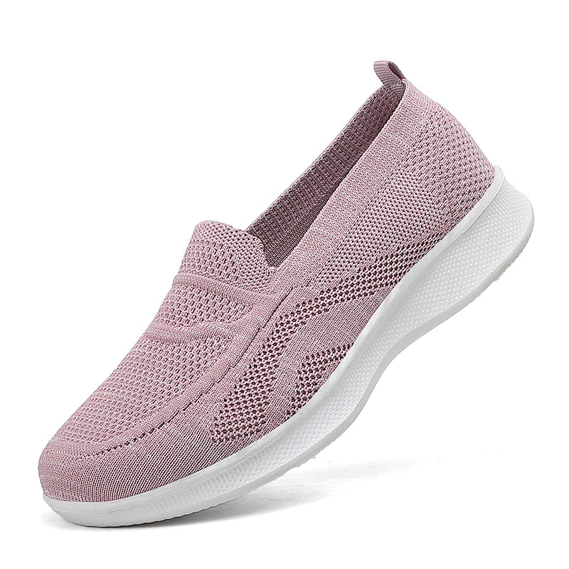 Mesh Breathable Sneakers Women Light Slip on Flat Casual Shoes Ladies Loafers Socks Zapatillas Mujer