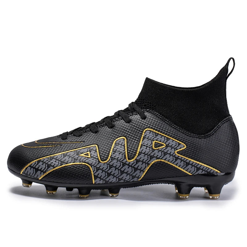 High Top Soccer Shoes Long Spike FG TF Non-Slip Football Boots Outdoor Training Ankle Cleats