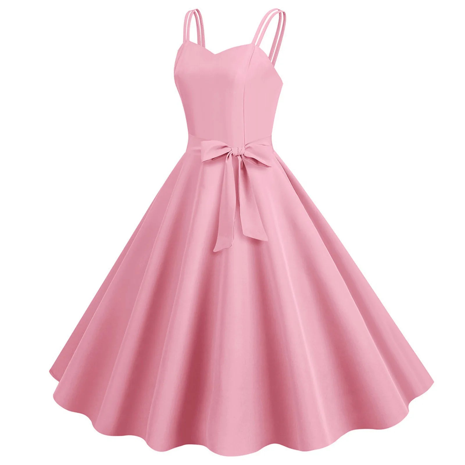 dresses for weddings as a guest formal Spaghetti Strap large Hem Solid Color midi with bowknot Back Zipper Elegant