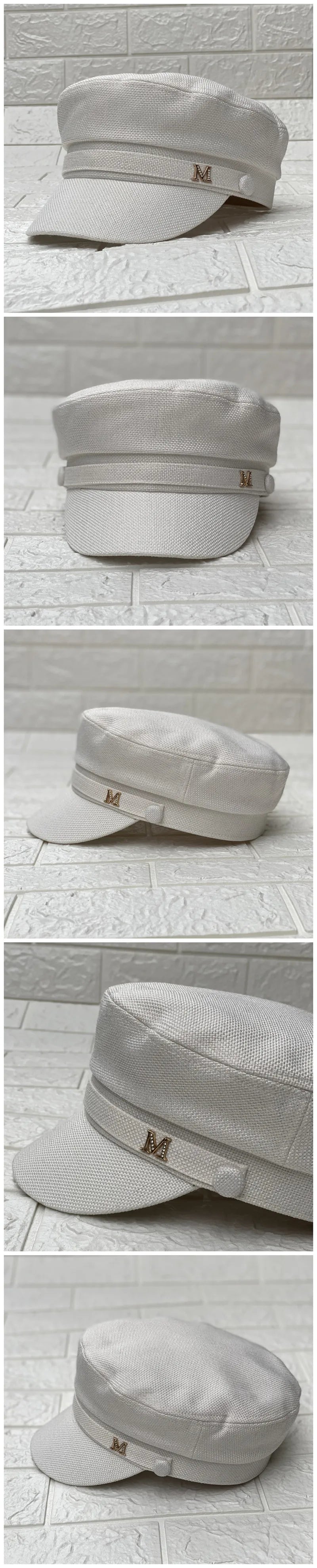 Rhinestones M Female Spring Summer Autumn Octagonal Hat Cotton And Linen Newsboy Cap Millinery Military Caps Casquette Gorra