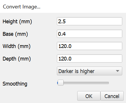 Generate the 3D photo using Cura