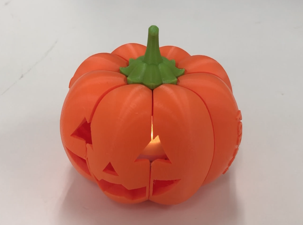 3D printed foldable pumpkin with skirts and rafts by Anet 3D printer