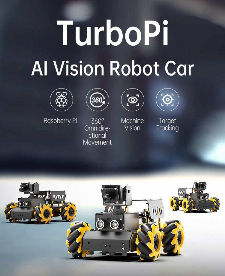 Hiwonder TurboPi Raspberry Pi Omnidirectional Mecanum Wheels Robot Car