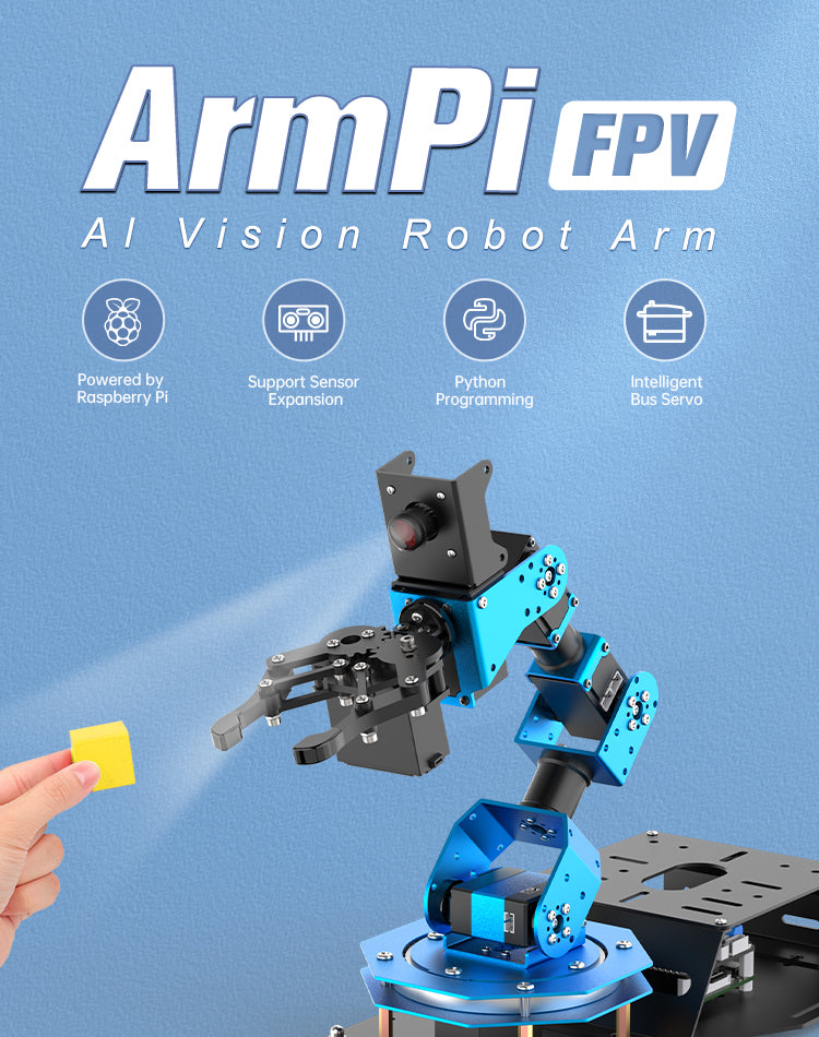 Educational Miniature ArmPi FPV AI Vision Raspberry Pi Programming ROS ...