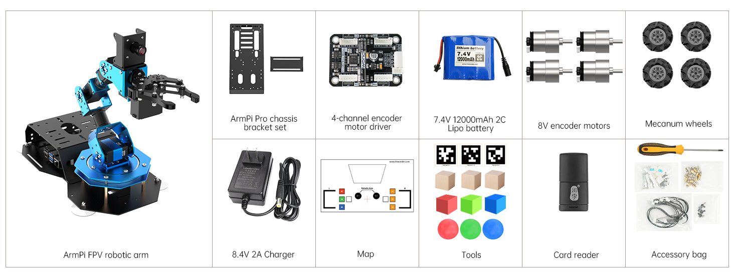 ArmPi Pro ROS Robot Chassis With Robot Arm - ThinkRobotics ...