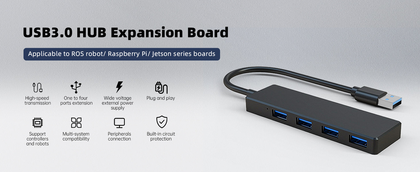 USB3.0 HUB Extender Compatible with Ros Robot/Car Raspberry Pi Jetson ...