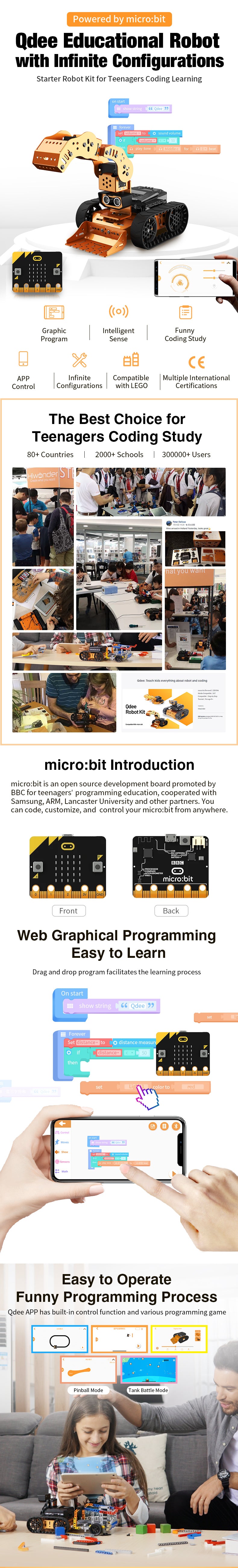 Qdee: The Best micro:bit Programmable Robot Kit with Infinite Configur