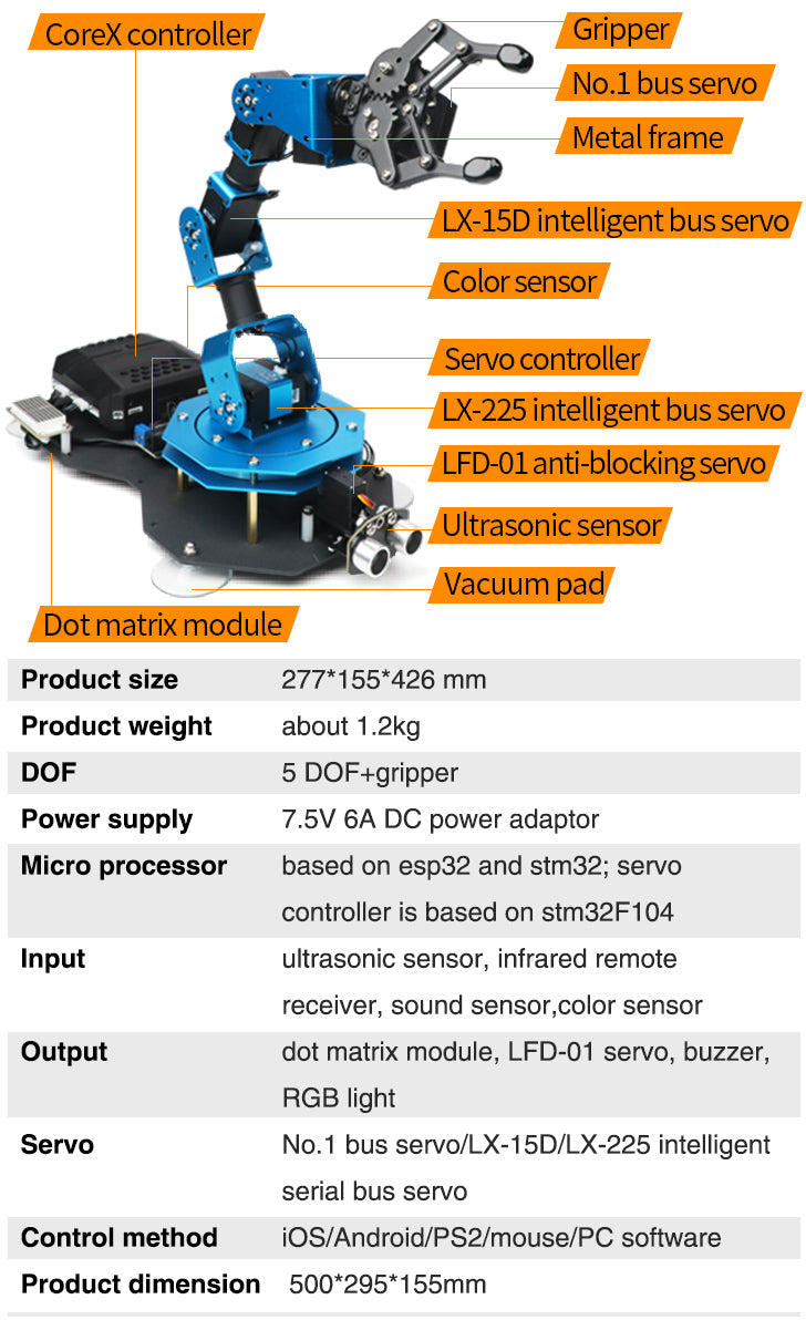 xArm 2.0: Hiwonder New Intelligent Robotic Arm Support Scratch & Pytho