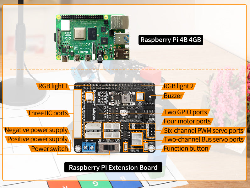 ArmPi Hiwonder Raspberry Pi 4B (4GB) AI Vision Robotic Arm with Python