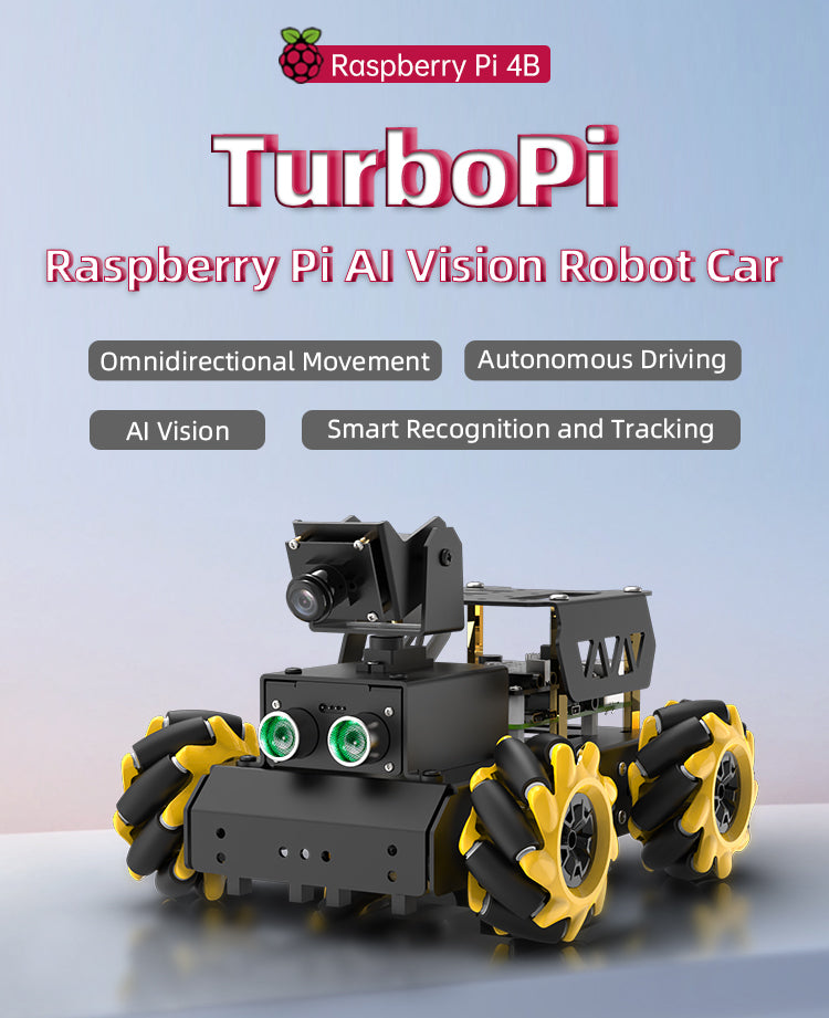 Hiwonder TurboPi Raspberry Pi Omnidirectional Mecanum Wheels Robot Car