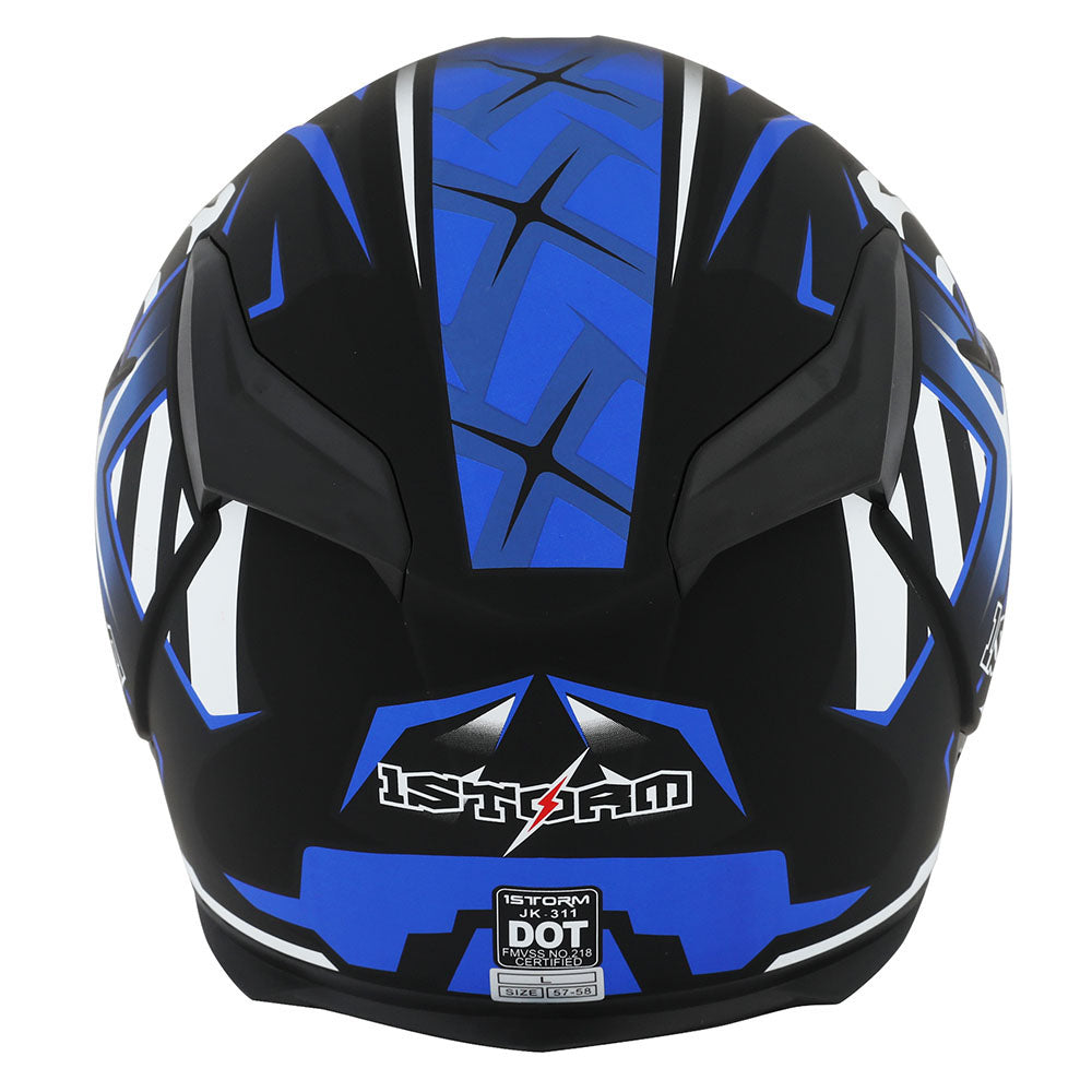 1Storm Motorcycle Full Face Helmet Skull King + One Extra Clear Shield: HJK311