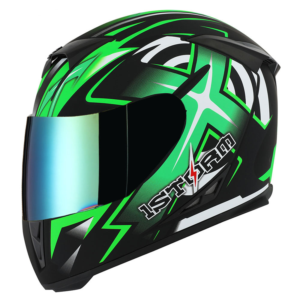 1Storm Motorcycle Full Face Helmet Skull King + One Extra Clear Shield: HJK311