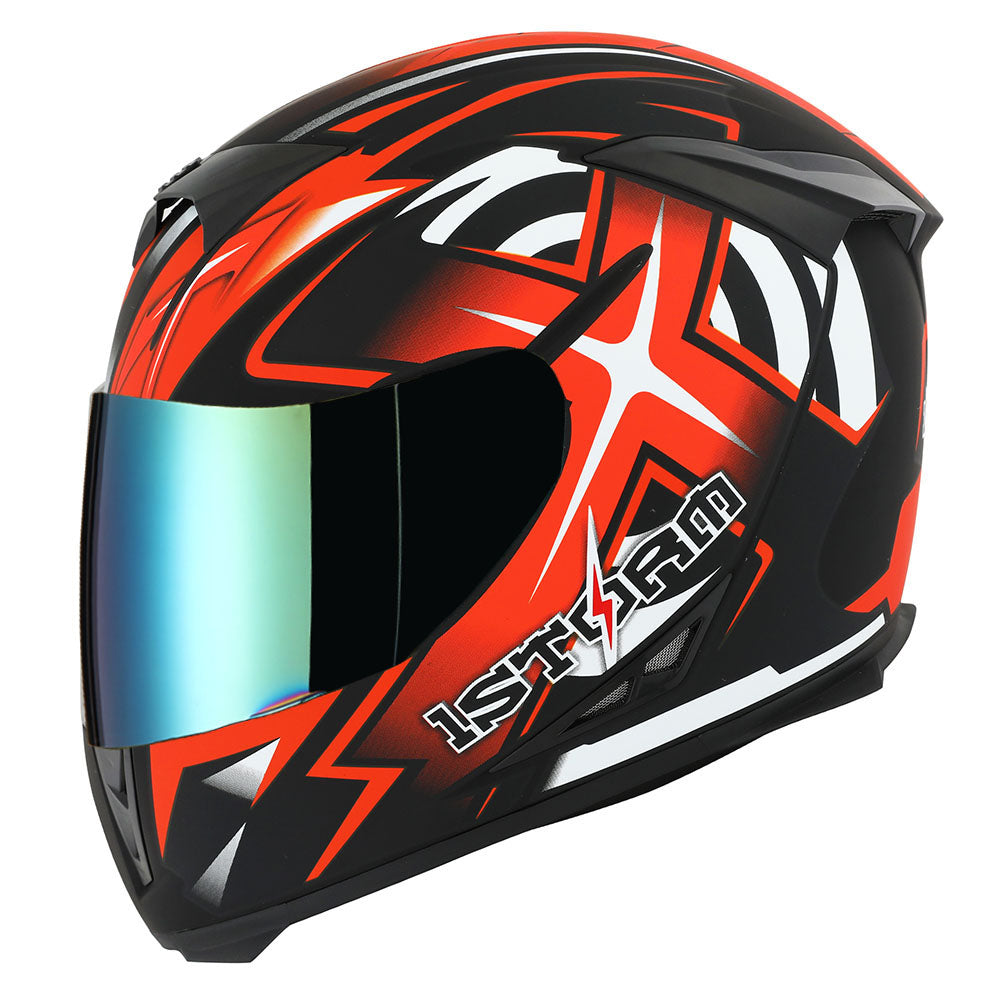 1Storm Motorcycle Full Face Helmet Skull King + One Extra Clear Shield: HJK311