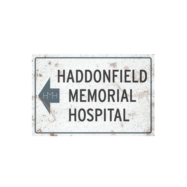 HALLOWEEN II - HADDONFIELD MEMORIAL HOSPITAL METAL SIGN