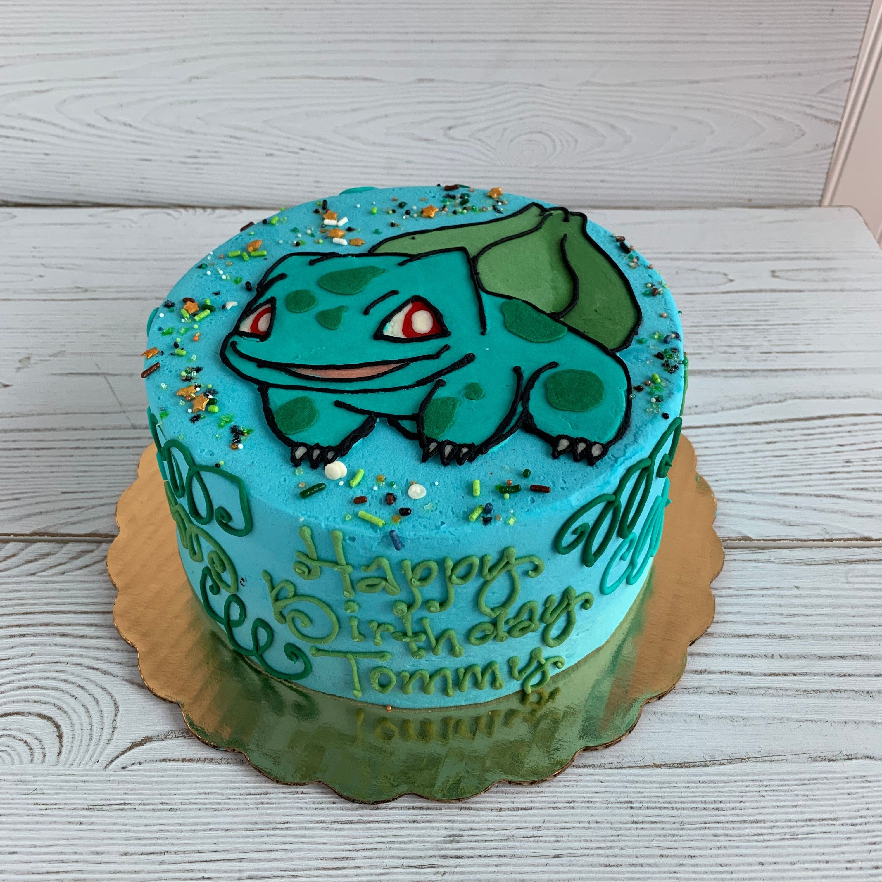 Pokemon Characters - Pikachu, Balbasaur, Psyduck, Mewtew Cake