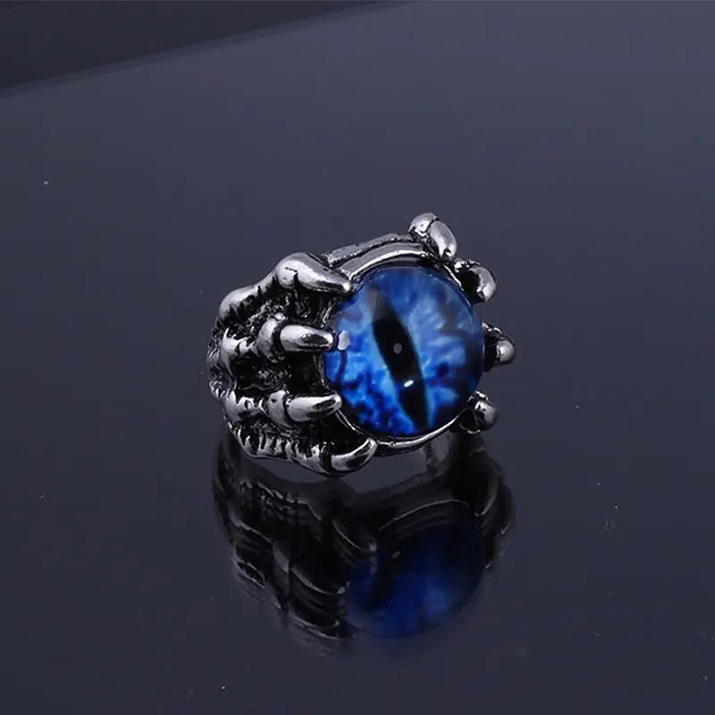 Dark Evil Dragon Eye Ring - Adjustable Stainless Steel Dragon Ring