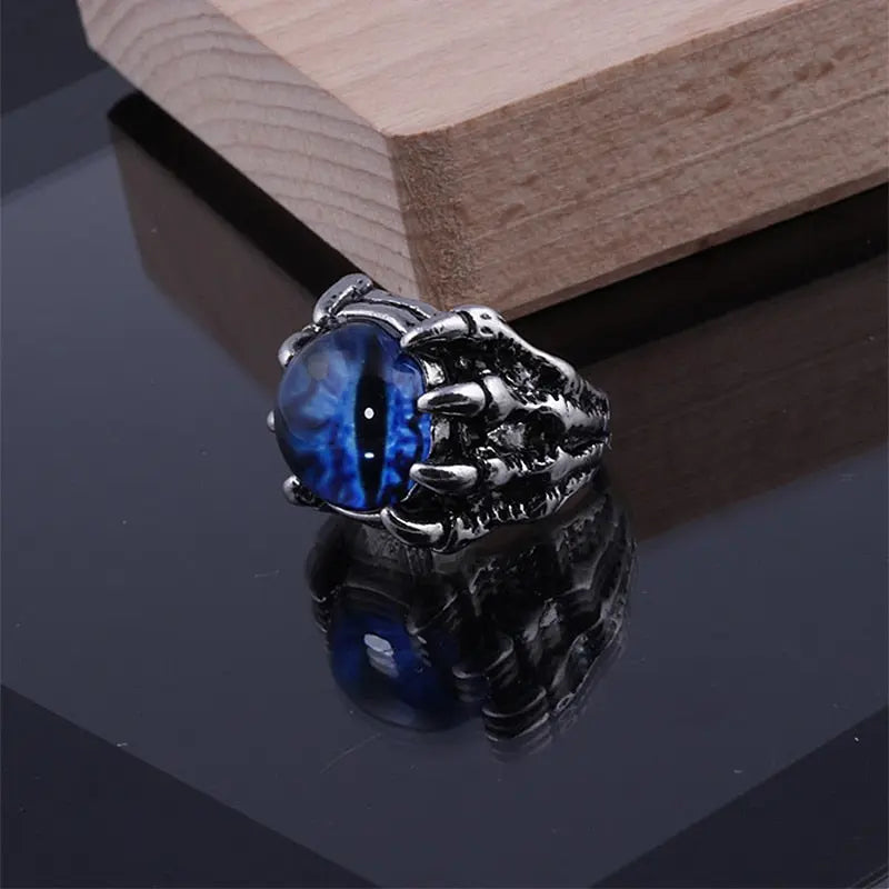 Dark Evil Dragon Eye Ring - Adjustable Stainless Steel Dragon Ring