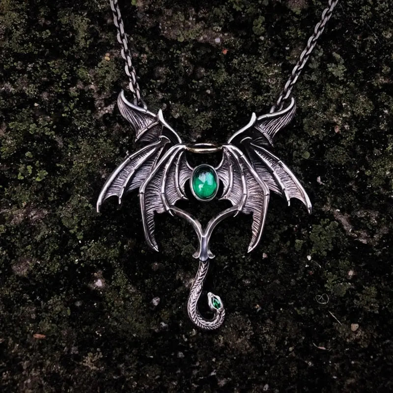 Dragon Wing Demon Necklace - Large Evil Gothic Necklace For Men