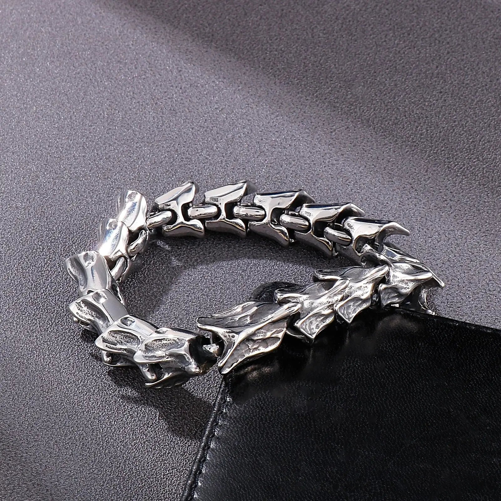 Draconic Spine Dragon Bracelet - Large Heavy Stainless Steel Bracelet