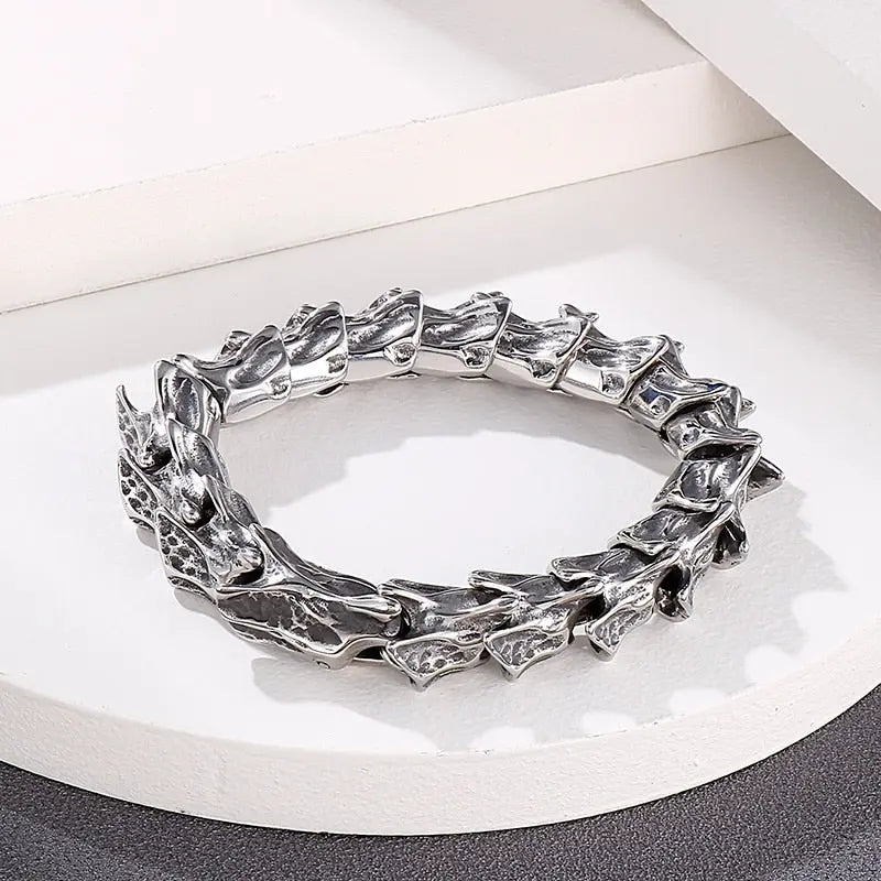 Draconic Spine Dragon Bracelet - Large Heavy Stainless Steel Bracelet