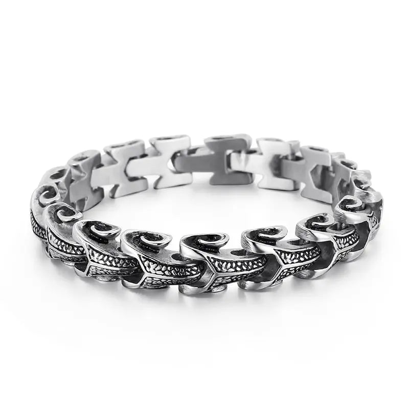 Dragon Scale Dragon Bracelet - Large Stainless Steel Viking Bracelet For Men