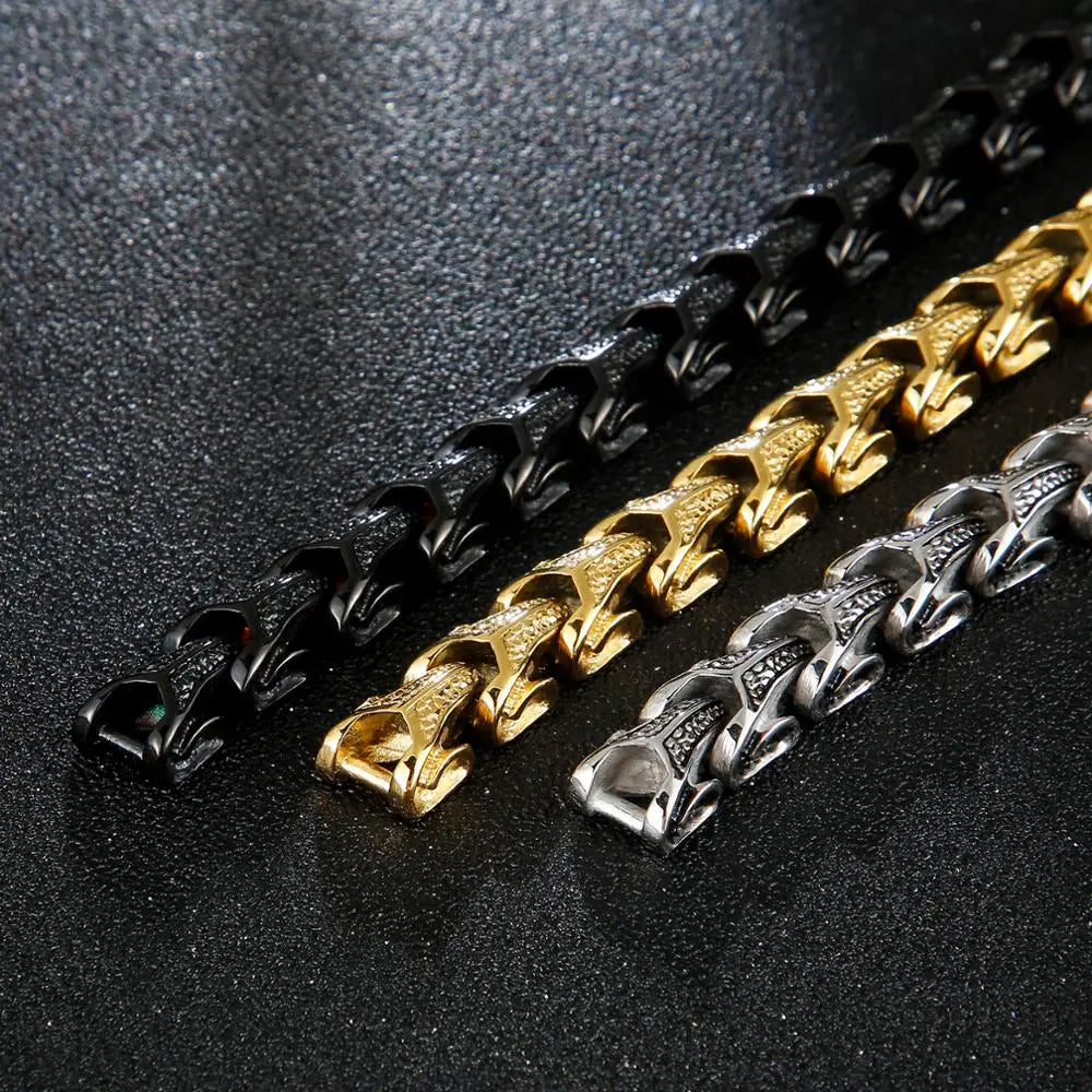 Dragon Scale Dragon Bracelet - Large Stainless Steel Viking Bracelet For Men