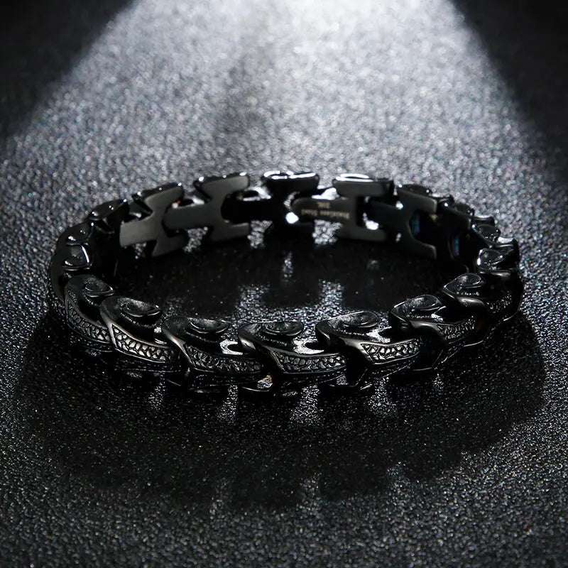 Dragon Scale Dragon Bracelet - Large Stainless Steel Viking Bracelet For Men