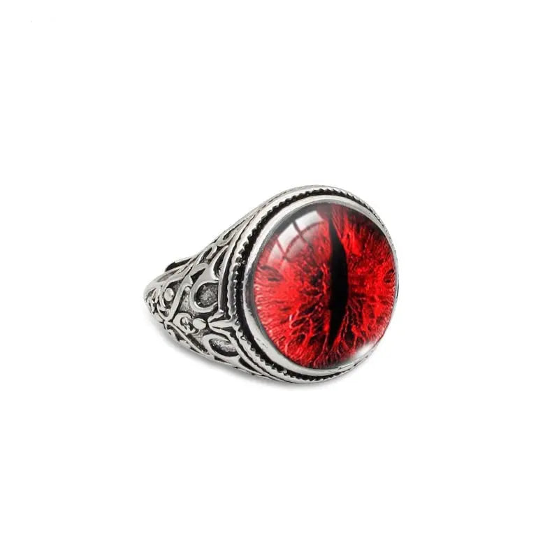 Evil Dragon Eye Ring - Adjustable Medieval Signet Gothic Ring