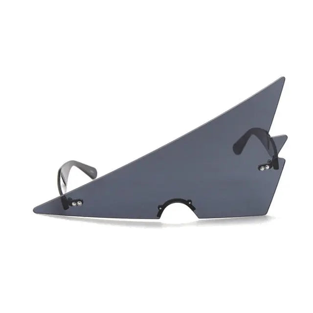 High Arrow  - Triangle Shaped Oversized Shield Sunglasses Flat Top Shield Visor Sunglasses