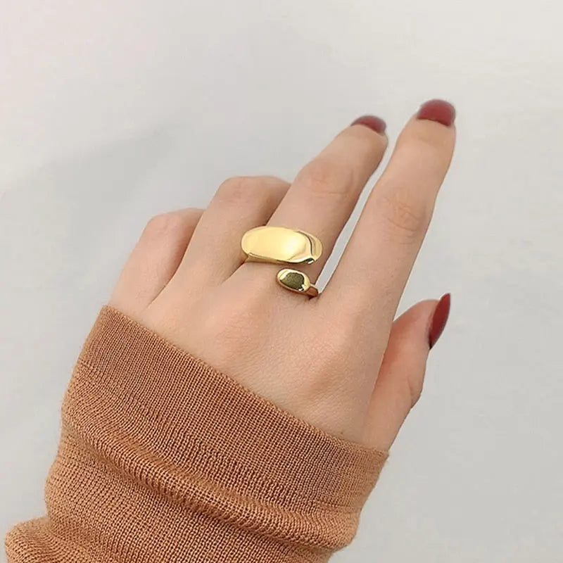 Ladies Geometric Minimal Stacking Ring   - Open, Adjustable, Vintage Fashion Ring