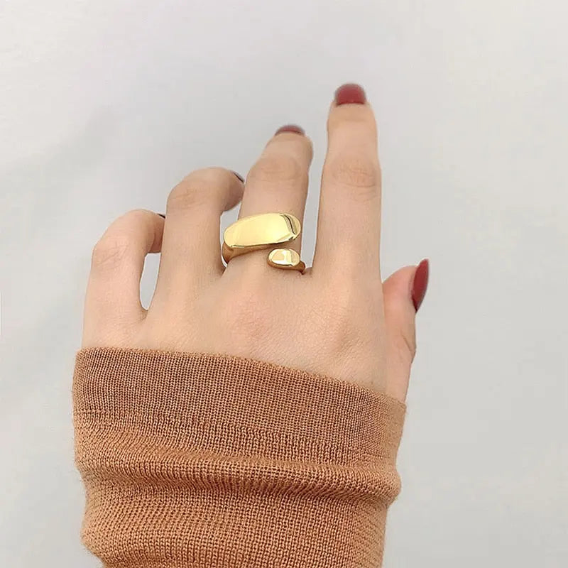 Ladies Geometric Minimal Stacking Ring   - Open, Adjustable, Vintage Fashion Ring