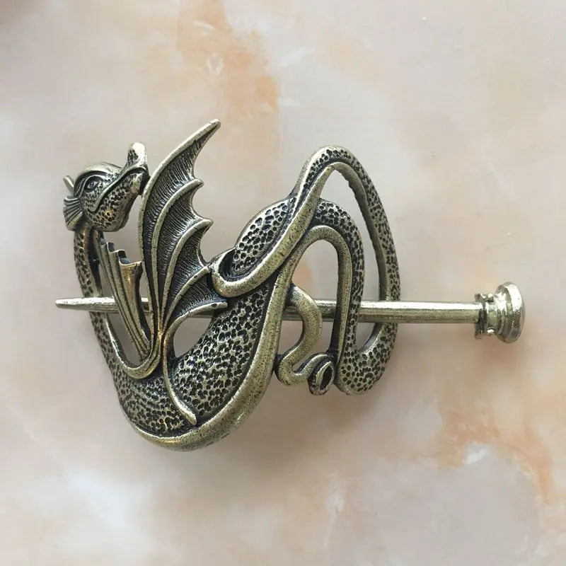 Mother of Dragons Hair Pin - Large Vintage Dragon Hair Pin Viking Hair Pin