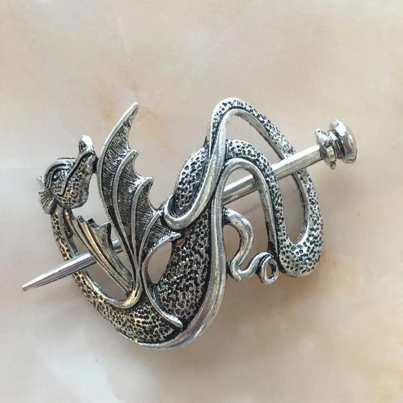 Mother of Dragons Hair Pin - Large Vintage Dragon Hair Pin Viking Hair Pin