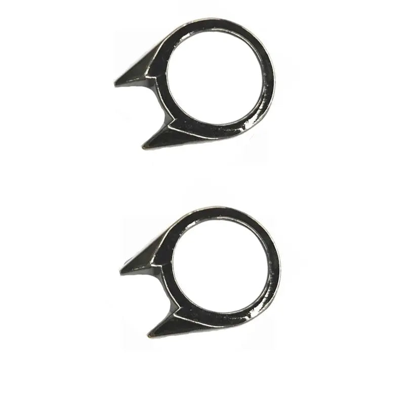 2-Piece Spike Ring Survival Ring Glass Breaker Ring Window Breaker Ring Black Stainless Steel Ring