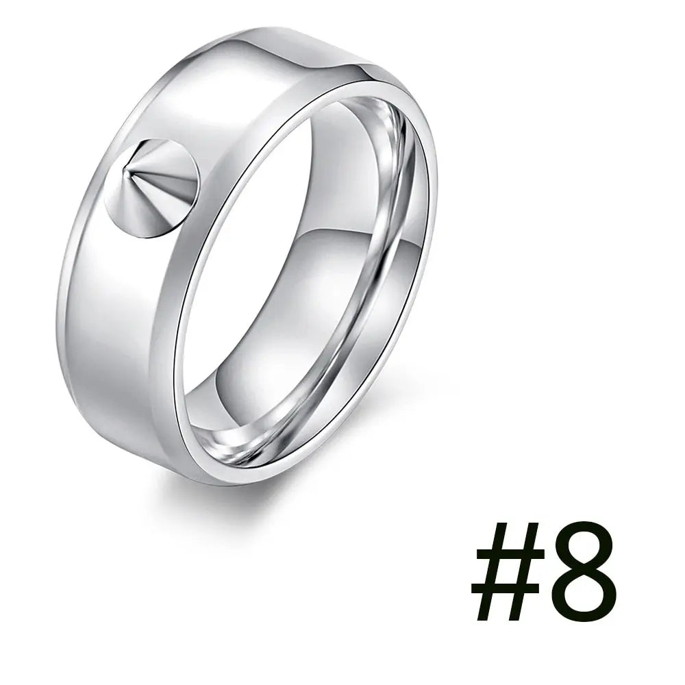 Point Break - Self Defense Spike Ring Survival Ring Glass Window Breaker Ring Stainless Steel Couple Rings Black Stainless Steel Ring For Women