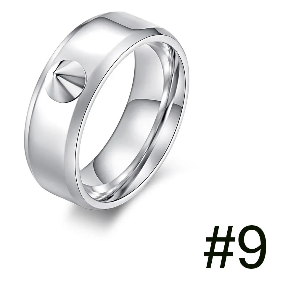 Point Break - Self Defense Spike Ring Survival Ring Glass Window Breaker Ring Stainless Steel Couple Rings Black Stainless Steel Ring For Women