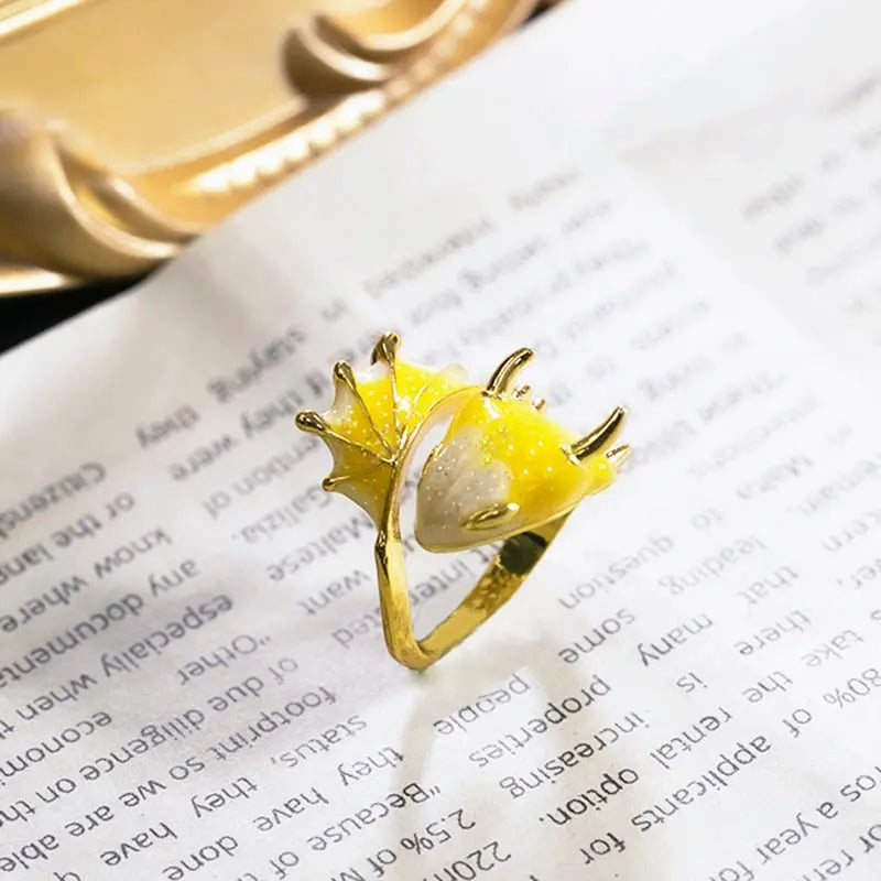 Adorable Baby Dragon Ring - Adjustable Dragon Wing Ring