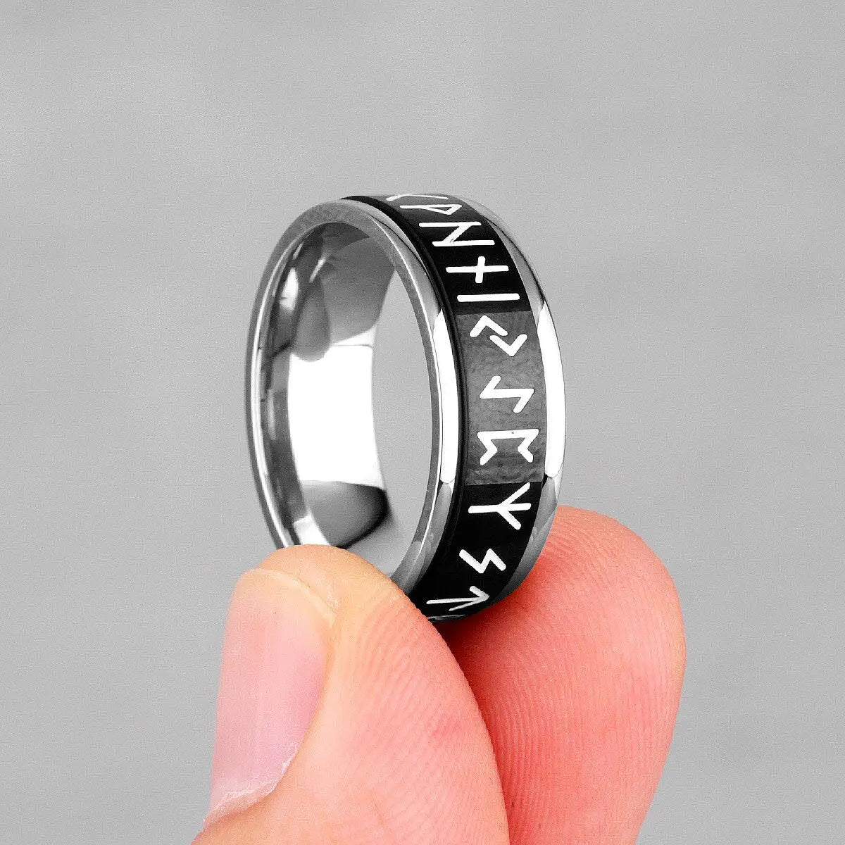 Viking Runic Ring - Mens Spin Rings Glow In the Dark Rings for Men