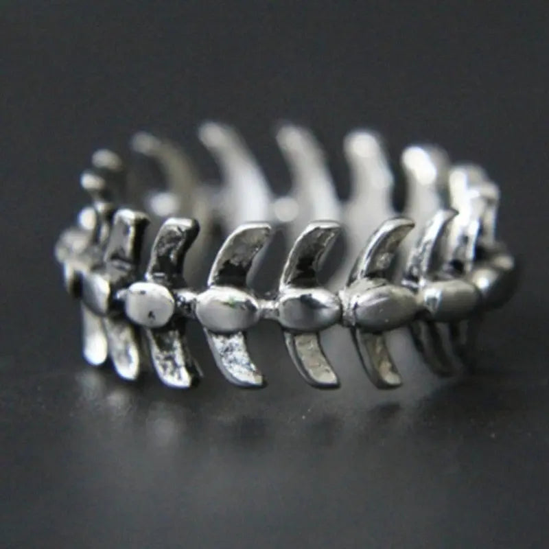 Vintage Dragon Spine Dragon Bone Ring - Open Adjustable Gothic Ring for Women and Men