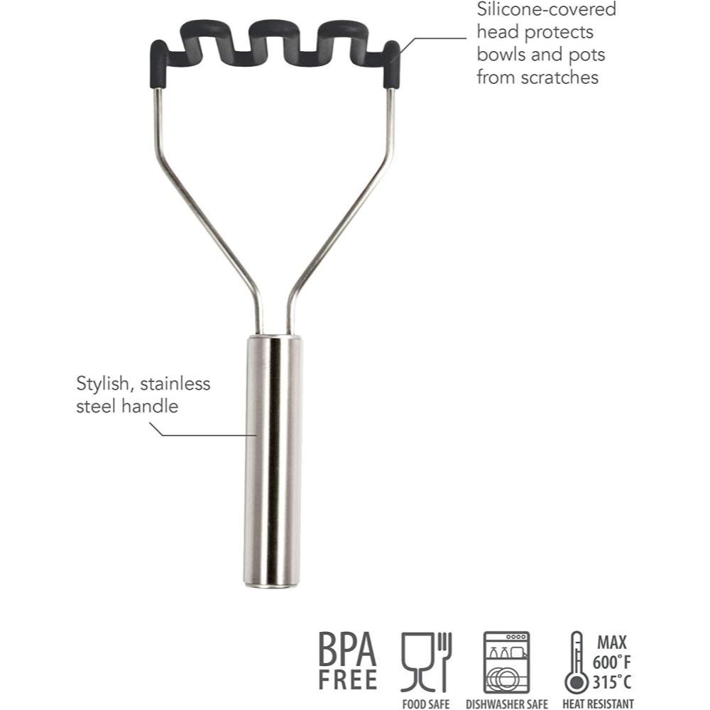 Tovolo Silicone Potato Masher- Charcoal