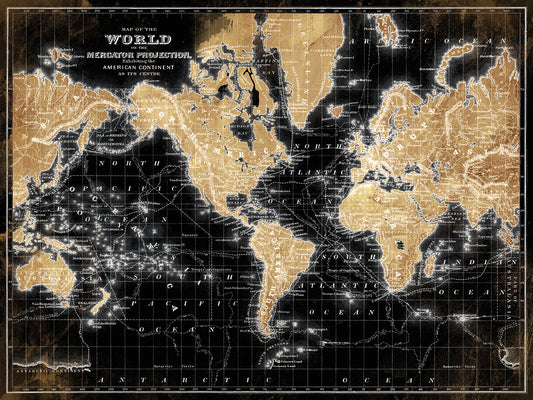 World Map on Black
