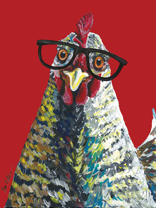 Chicken Williaminia Glasses On Red