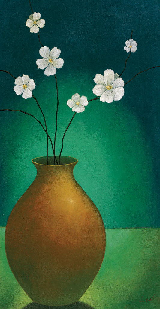 White Flowers on Vase Painting # 2