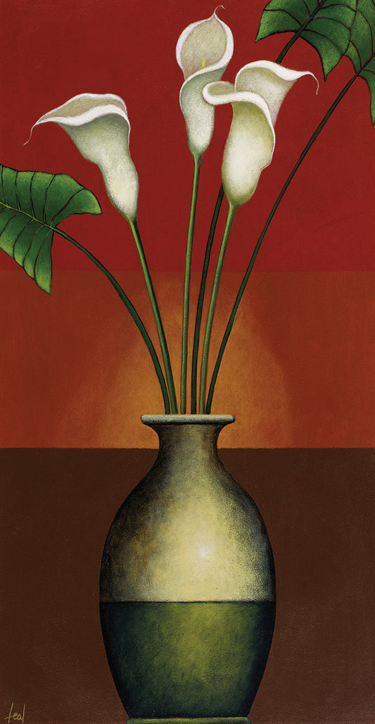 White Flowers on Gray Vase